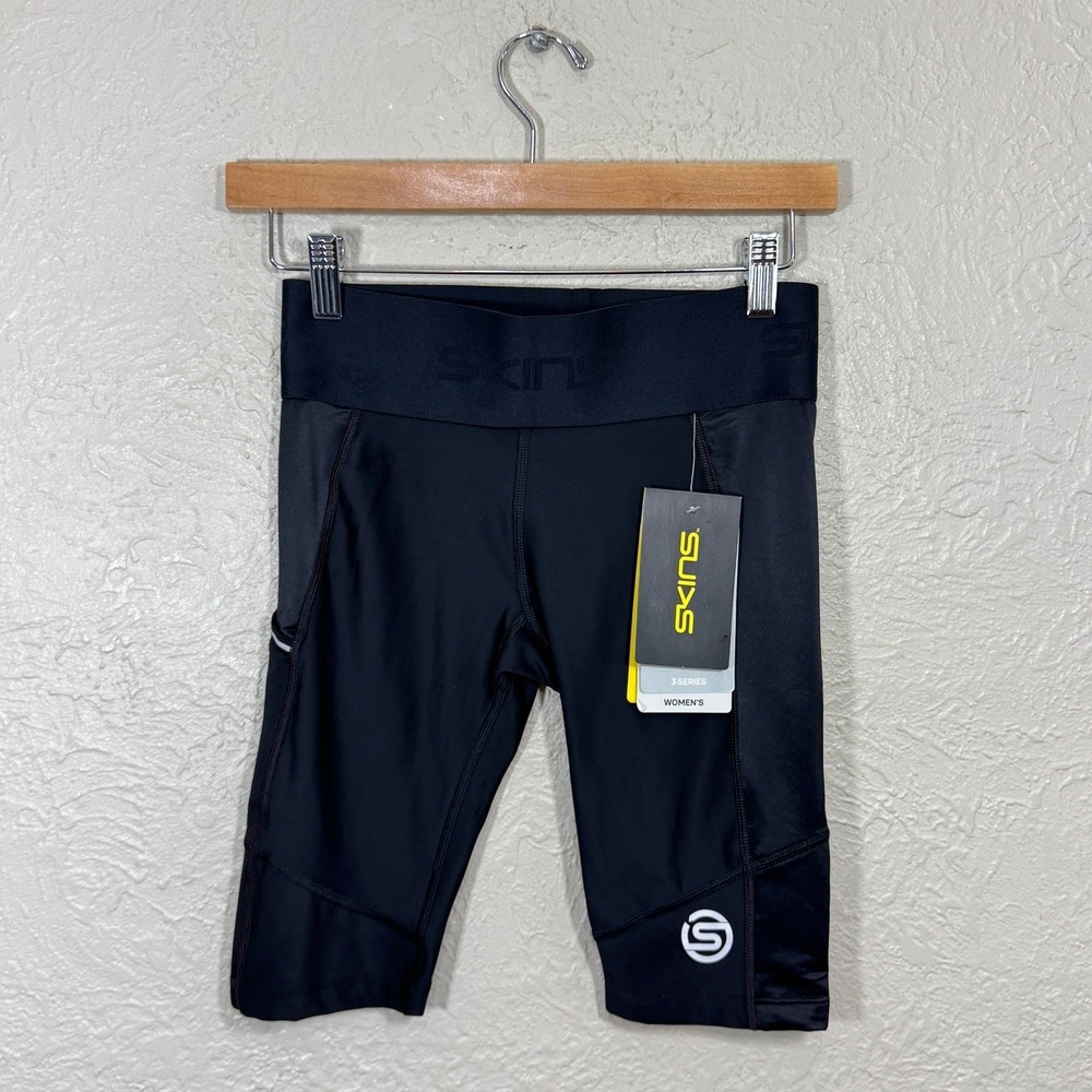 Skins Series 3 Half Tights Womens Medium 10" Compression Bike Shorts Performance